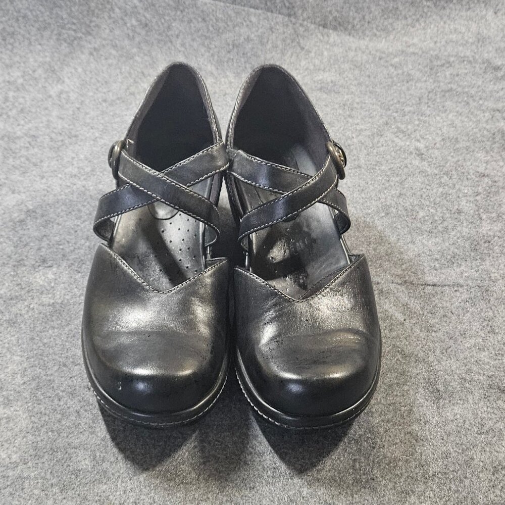Ecco Cross Strap Black Mary Jane Size 37